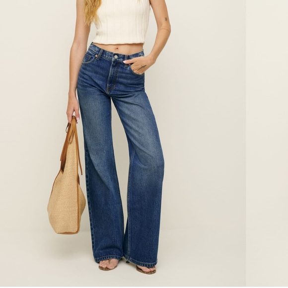 Reformation *Brand New* Cary Stretch High Rise Slouchy Wide Leg Jeans - Picture 8 of 10